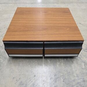 Vtg 80s Modern Vhs Storage‎ Cabinet